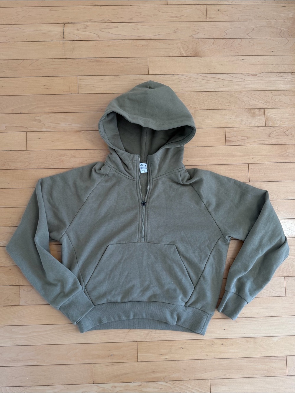 Athleta Olive Green Half Zip Hoodie Pullover XXS